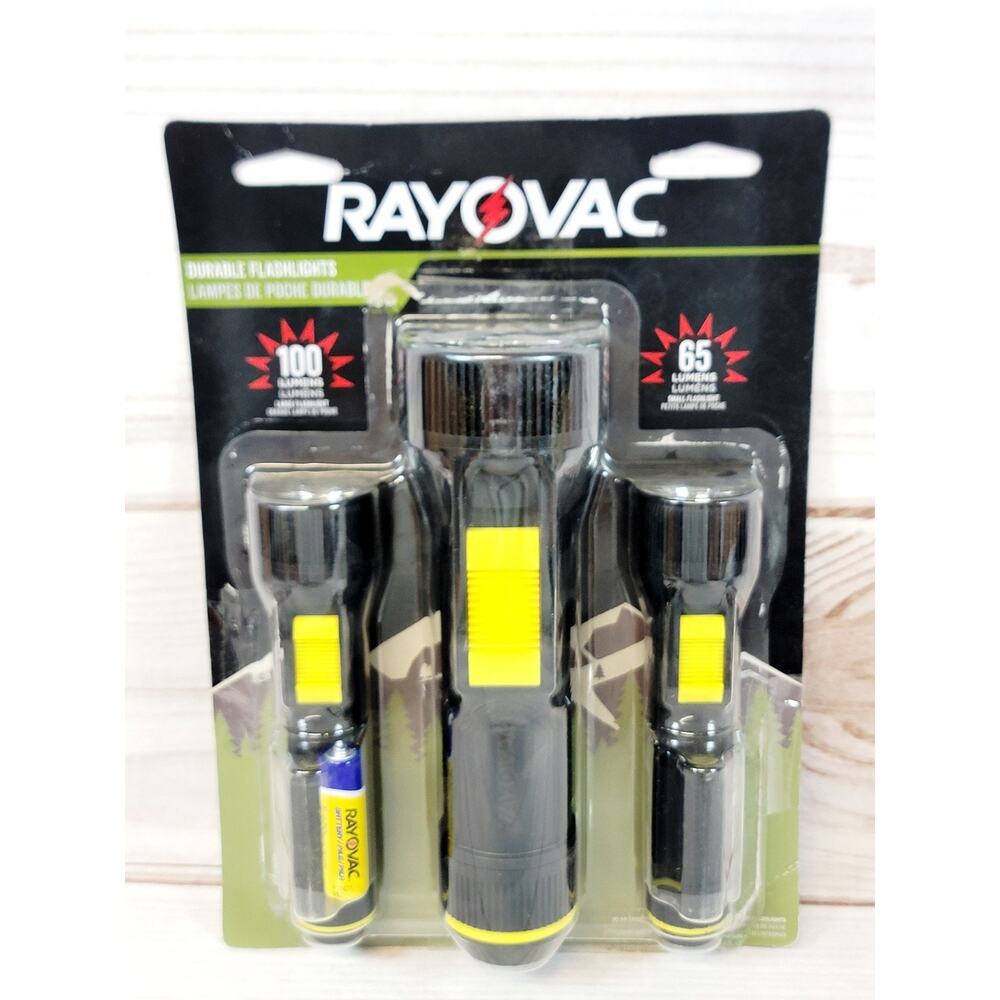 Rayovac Camping LED Bulb Flashlights 100 & 65 Lumens AA Size Battery NEW Read